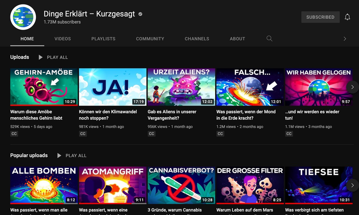 Dinge erklärt - Youtube Kanal 