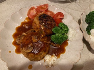 I made a tofu-hamburger steak!