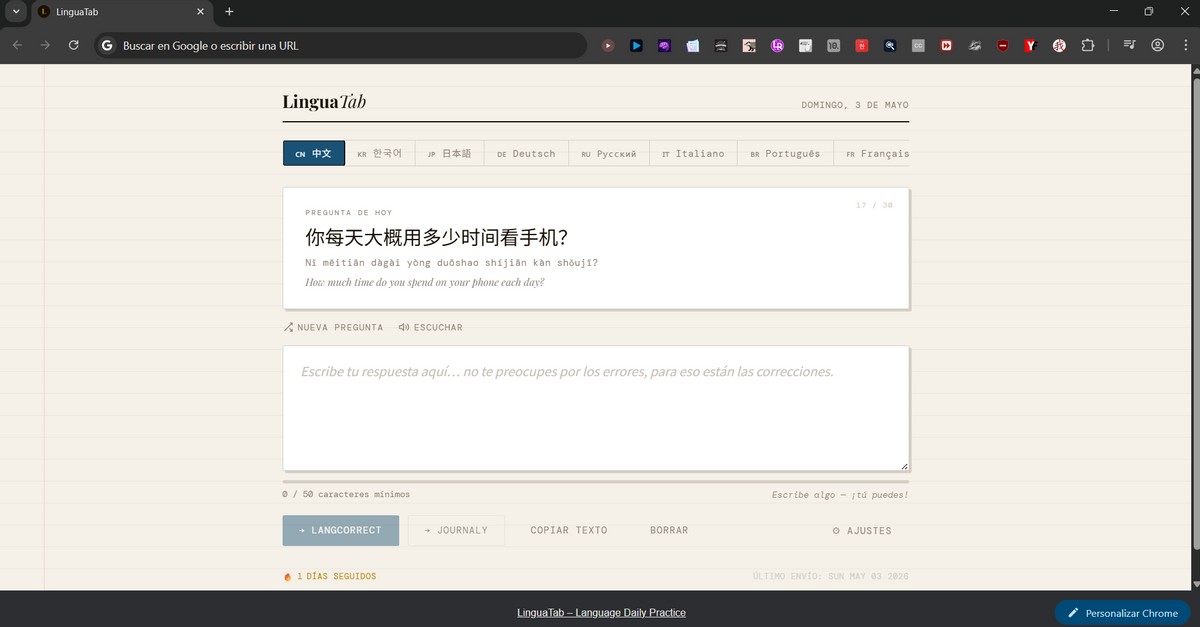 What if you practised your target language every new tab?
